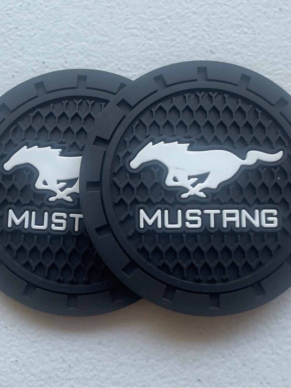 Black Rubber Coasters - Set of 2